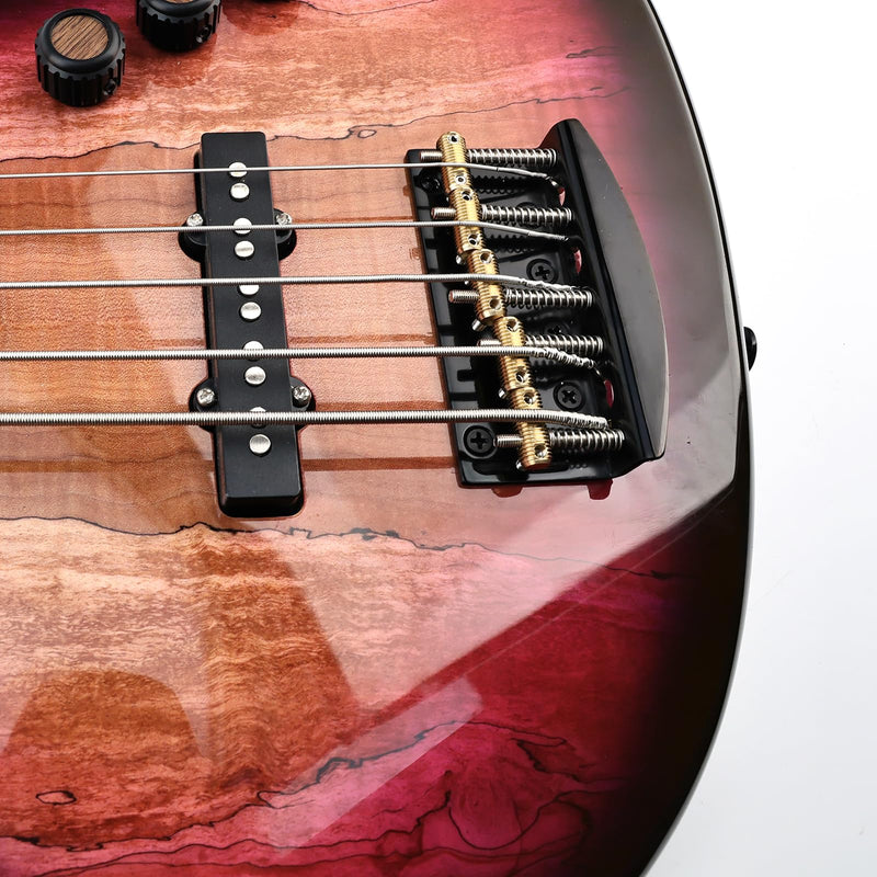 [AUSTRALIA] - 5 String Electric Bass Guitar Bridge Brass Saddles Stainless Steel Plate 19mm(3/4") Fixed Hardtail Bridge Compatible with Vintage style Jazz Precision Bass Bridge Replacement Parts Black 5 String 