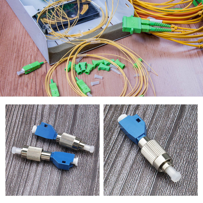 Be In Your Mind 4 Pieces Visual Error Locator Adapter Single Mode Fiber Optic Connector FC/UPC Male to LC/UPC Female Converter for Maintenance Optical Networks