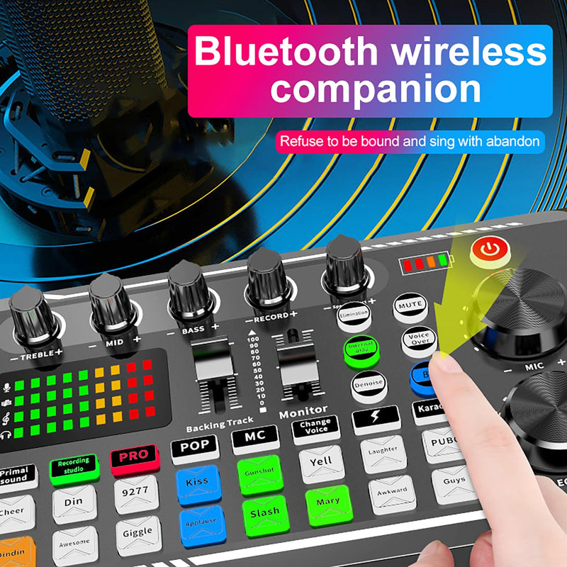 F998+MS60 Podcast Equipment Bundle,Condenser Mic Recording Studio,Streaming Podcast Mic Starter Kit with Voice Changer, Live Sound Card Audio Interface for Computer Vlog Living for YouTube TikTok