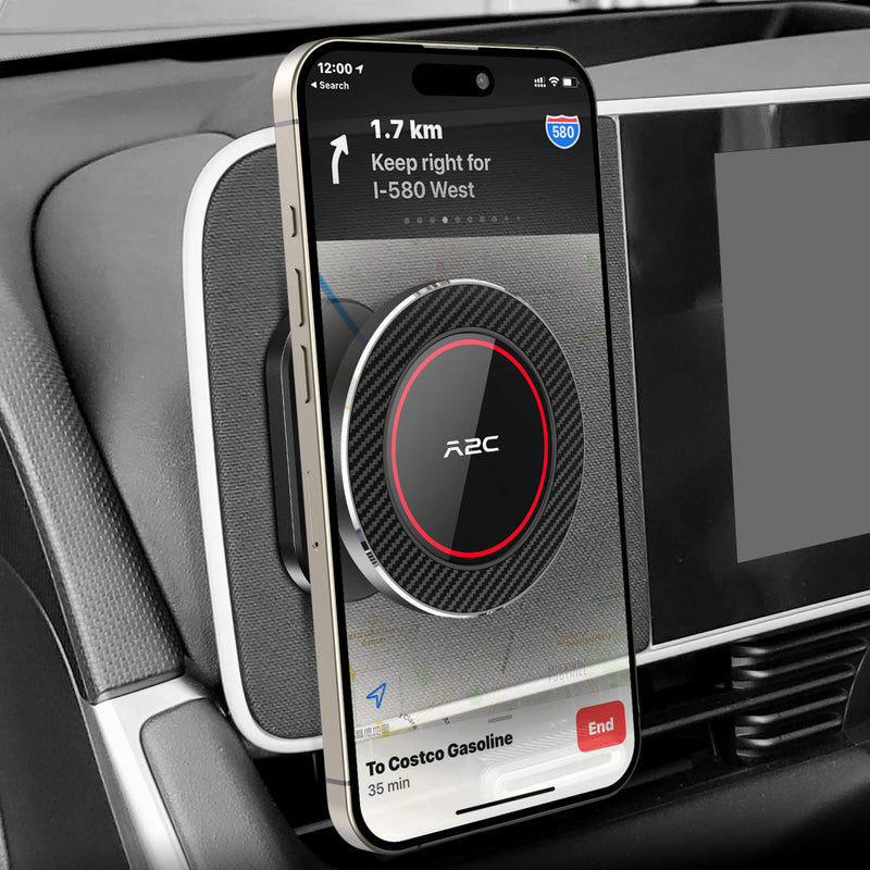 A2C for Hyundai Ioniq 5 Phone Mount, Hyundai Magnetic Dashboard Phone Mount | Ioniq 5 accessories compatible with 2024-26 Sonata/Kona/Santa Fe/Santa Cruz, 2025-26 Tucson, 2022-26 Ioniq 5&Ioniq 9, MagSafe Red-MagSafe