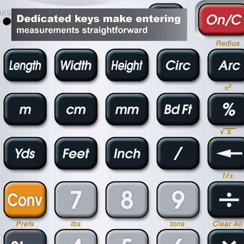 Calculated Industries 4020 Measure Master Pro Feet-Inch-Fraction and Metric Construction Math Calculator, Silver | Feet-Inch-Fraction and Metric, For Architects, Estimators, Contractors, Project Managers, Woodworkers and Fabricators Pack of 1