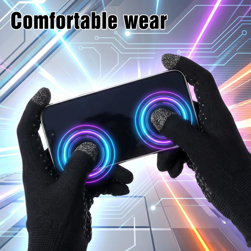 Gaming Gloves for Sweaty Hands, Ultra-Thin Full-finger Gaming Gloves | Breathable Touchscreen Gaming Gloves Anti-Sweat Mobile Finger Sleeves