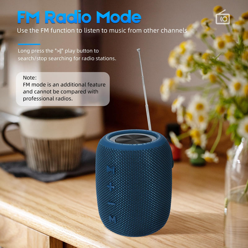 Portable Bluetooth Speaker, BT5.3 Wireless Speaker 20W Bass Diaphragms with Multi LED Light Dynamic Modes, IPX6 Waterproof 16H Playtime supports FM Mode, TF, USB for Home, Cycling, Outdoor, Beach Blue