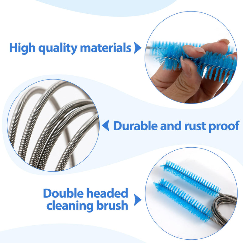 CPAP Cleaning Set, Hose Cleaning Brush, Pipe Brush Cleaning Brush for Hose and Device, Cleaner Hose Brush Accessories for Cleaning for CPAP Hoses Tube (Blue)