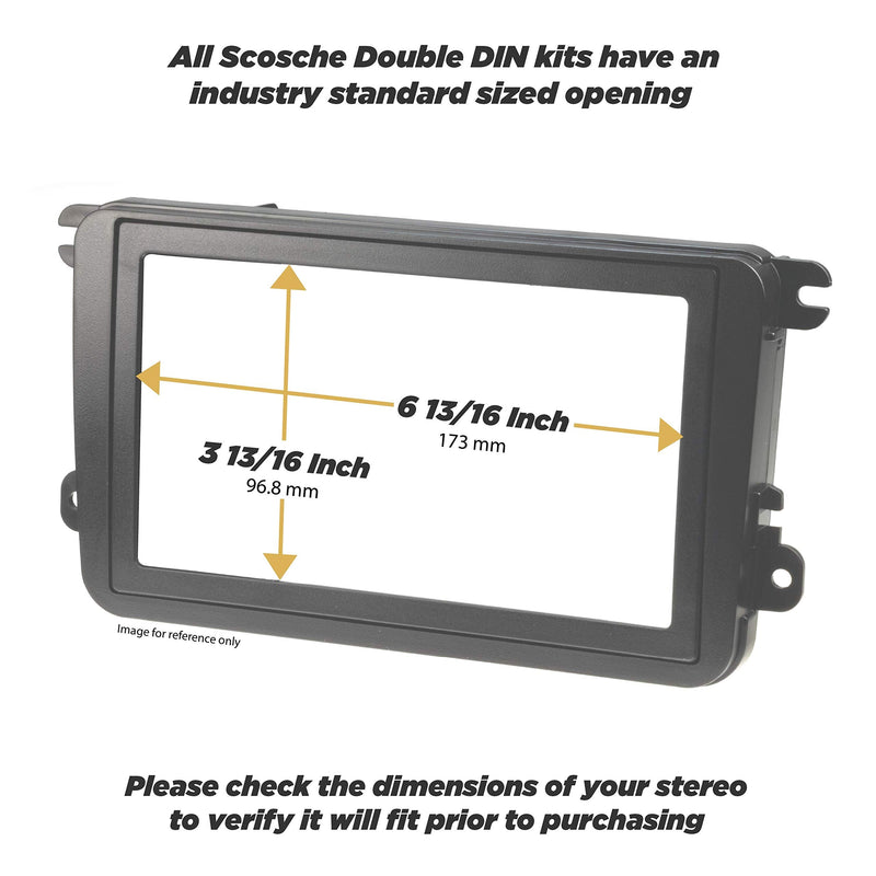 Scosche CR1291B Double DIN Dash Kit Compatible with Select 2007-2019 Chrysler, Dodge & Jeep Vehicles Black Dash Kit Only