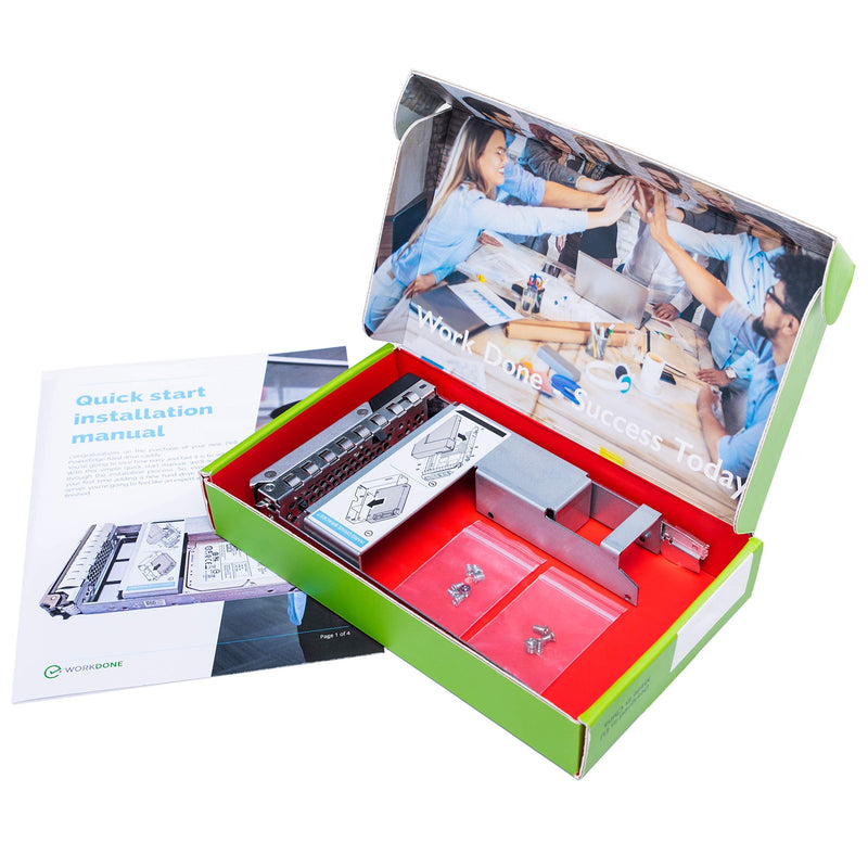 WorkDone 3.5 inch Drive Caddy with 2.5 inch HDD Adapter - Compatible for Dell PowerEdge Servers - R740 R640 R540 R440 R340 R550 R450 R650xs R750xs - Bright LED Tray - with Detailed Setup Manual