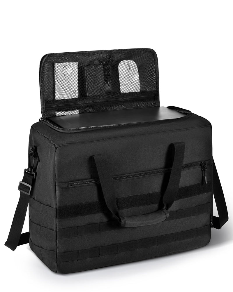 Micro Computer Desktop Tower Carrying Case Compatible with Mini-ITX,18x14x8 Travel Storage Bag for PC's Box Moving, Keyboard, Mouse and Accessories,Black Black Medium