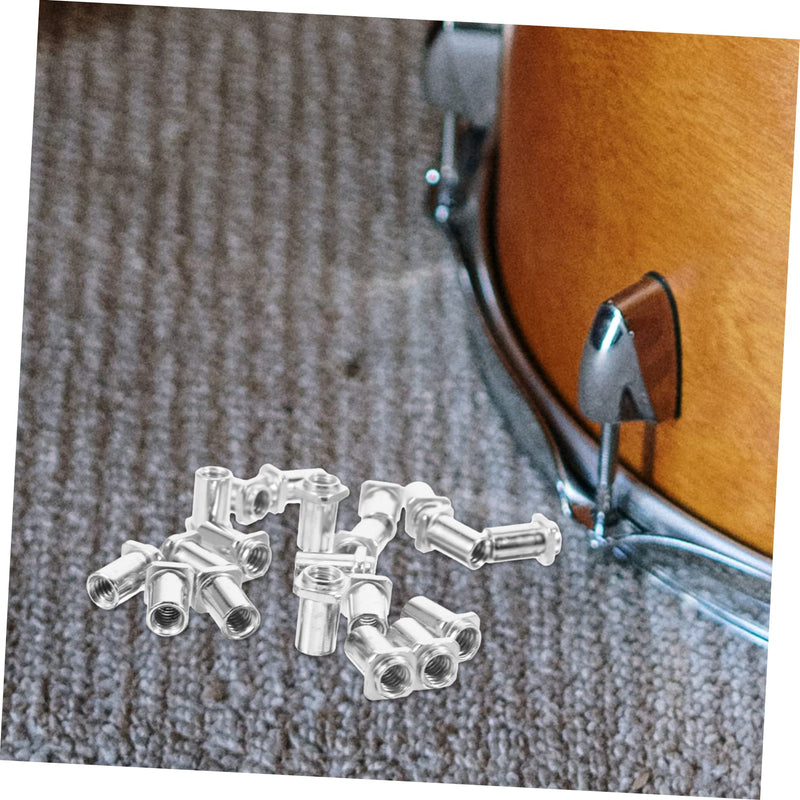 20pcs Metal Guitar Floor Roller Electric Guitar Tuner Drum Stand Sleeve Spare Part for Tom Lug Drum Swivel Nuts Swivel Nuts for Tom Lug Drum Accessory Floor Drum Accessory Screw M5 1.5x0.9cm 0.6mm