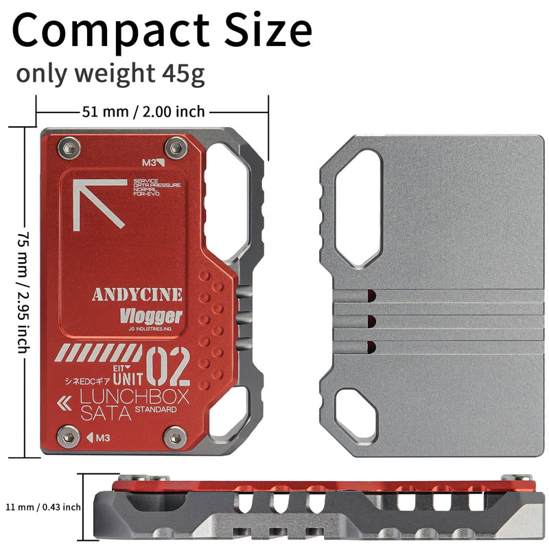 ANDYCINE Lunchbox II Red DIY Metal Case for DIY SSD Compatible for Atomos Ninja V,V+, Ninja Flame, Ninja Inferno, and Shogun Inferno