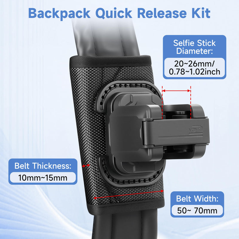 [AUSTRALIA] - Selfie Stick Holster Backpack Clip Mount for insta360 X5 X4 Air for gopro Hero 13 12 MAX 2 Strap for DJI Osmo 360 Action 6 5 Pocket 3 Accessories 