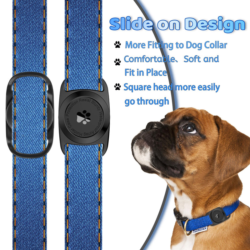 [AUSTRALIA] - Airtag Dog Collar Holder, [1 Pack] Waterproof Protective Case for Apple AirTag, Durable & Lightweight with Full-Body Protection, Soft Silicone, Black 1 Pack-Black 