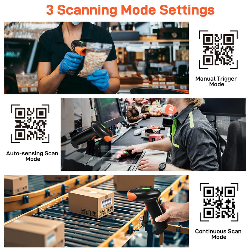 [AUSTRALIA] - KUIIYER Bluetooth Barcode Scanner, Wireless 2D QR 1D Bar Code Scanners Handheld Barcode Reader with Updated 800 X 600 Pixel CMOS, Plug & Play for iPhone, Android, iPad, Tablet, PC Computers & POS 