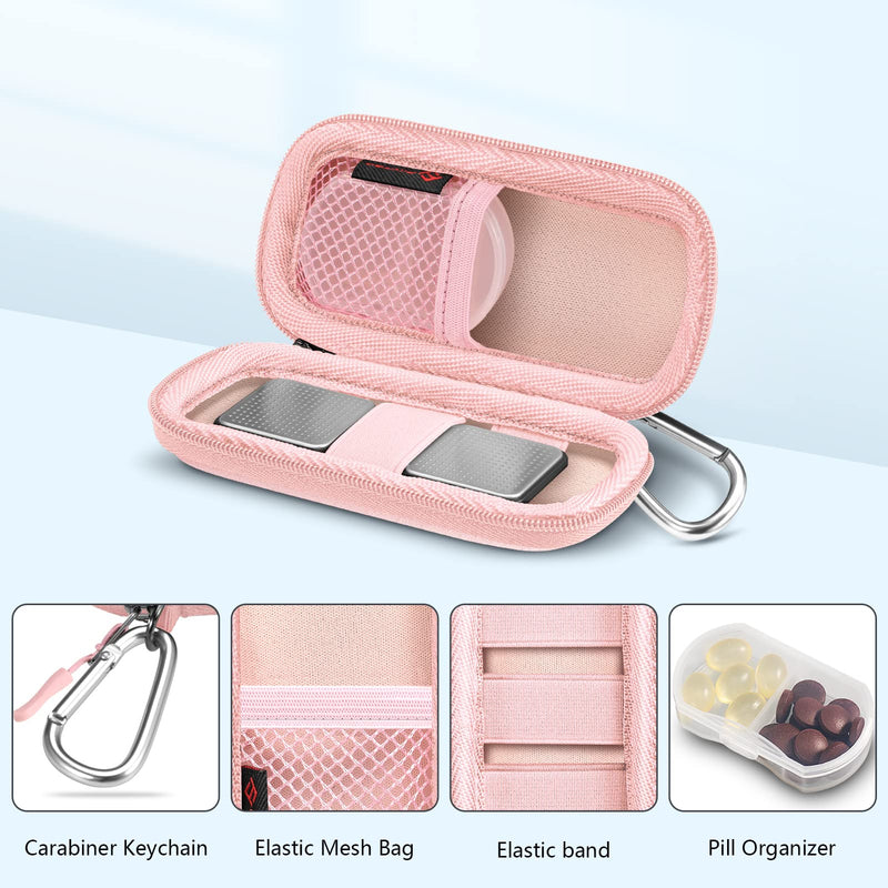 Fintie Carrying Case for Kardia Mobile and Kardia Mobile 6L EKG Device Heart Monitor - Protective Hard EVA Shockproof Storage Portable Travel Cover Bag with Pill Organizer Rose Gold