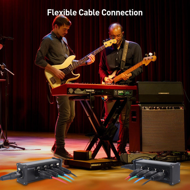 [AUSTRALIA] - Cable Matters Multi Network XLR Cable 4 Channel Breakout Kit Pair with 2 Boxes (XLR Splitter Boxes Pair with 4X Male Box and 4X Female Box) Compatible with EtherCON Connector, Black 