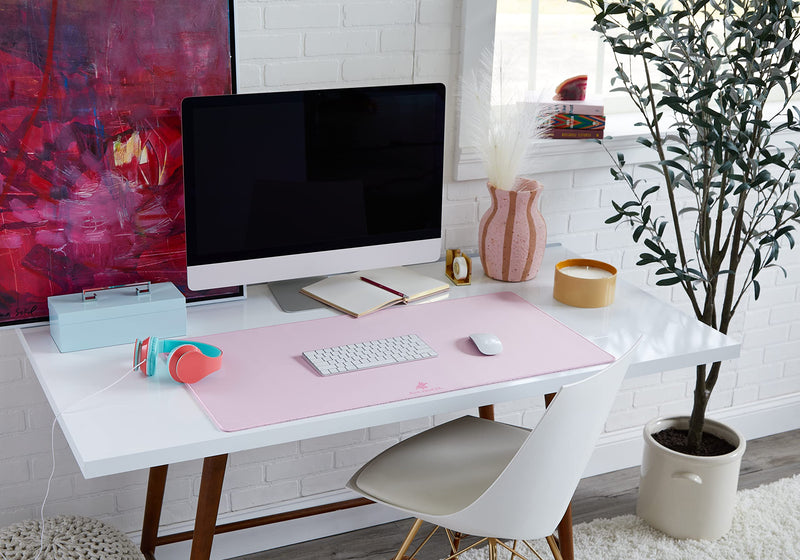 AnubisGX Series Pink Gaming Mouse Pad [4 Sizes/3 Colors] (Ext: 36x12), Pink Pad with Light Pink Stitching. Best Premium Waterproof Computer XL Desk Pad, Large Non-Slip Kawaii Mat Gamer Mousepad Extended (36 x 12) Pink/Pink