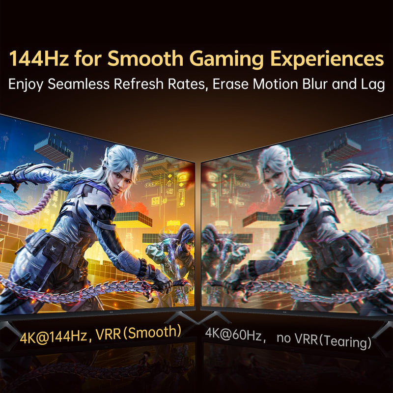 4K@120Hz Active HDMI to DisplayPort Cable 6.6FT | Supports 8K@60Hz 2K@240Hz, HDR, VRR, 10Bit, HDCP Compatible: PS5, Xbox, Switch Dock, PC, Laptop. 6.6 Feet
