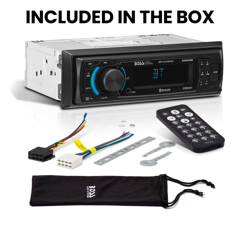 BOSS Audio Systems 625UAB Single DIN Bluetooth Car Stereo, AUX Input, USB 625UAB Detachable Face