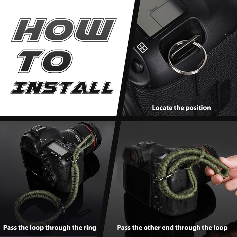 SUNYA Camera Wrist Strap for Photographers Quick Release Camera Hand Strap Compatible for DSLR or Mirrorless Camera Black