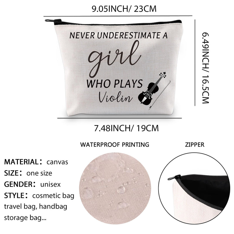 Violin Makeup Bag Violinist Gifts Violin Player Gift Music Teacher Gift Musician Cosmetic Bag A Girl Who Plays Violin (WHO PLAYS Violin)