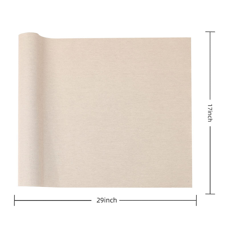 Book Cloth, Natural Linen Surface and Paper Backed, Easy to Use, Strong, 17x29”, for Book Binding, Oatmeal
