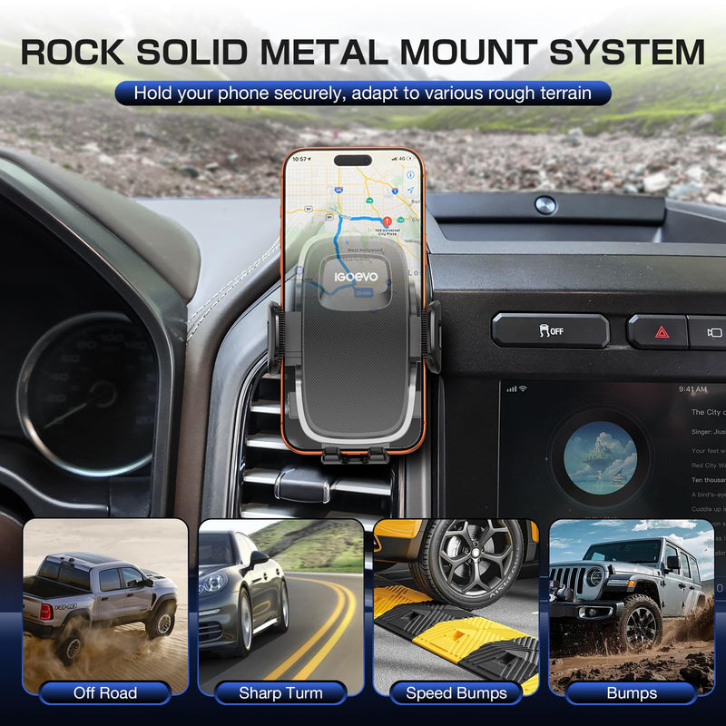 Ford F-150 2015–2020 / Super Duty 2017–2021 / Expedition 2018–2021 Vent Phone Mount | All-Metal, Heavy-Duty, OEM-Like Fit for Smartphones Black - Clamp Mount