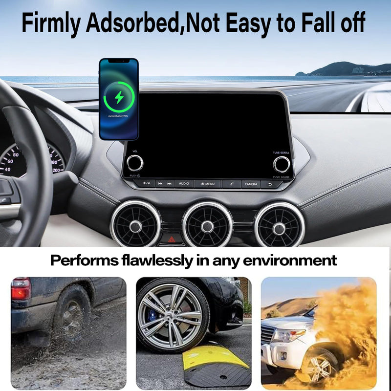 Car Phone Holder for Nissan Rogue/Altima/Sentra 8" Screen Accessories | 2021-2026 Rogue/2019-2025 Altima/2020-2025 Sentra MagSafe 15W Fast Wireless Charger Cell Phone Mount,360° Rotatable for 21-26 Rogue/19-25 Altima/20-25 Sentra(8 Inch)