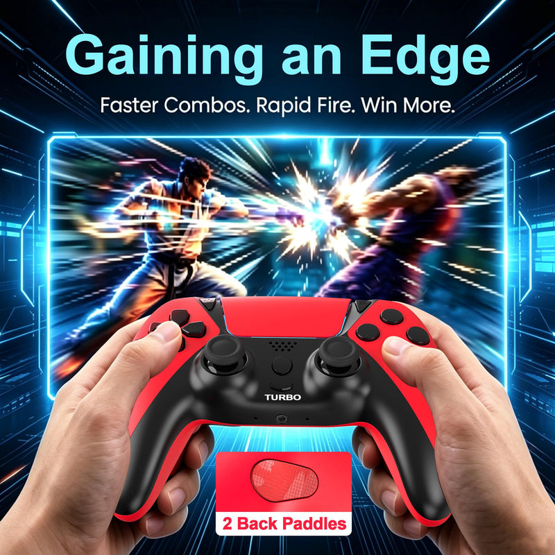 KentroGrip Alternative for Luna Controller for Fire TV Stick, Wireless Turbo Gamepad with ALPS Joysticks No Drift for Cloud Gaming, Rechargeable 1200mAh Power, 2 Back Buttons, Red