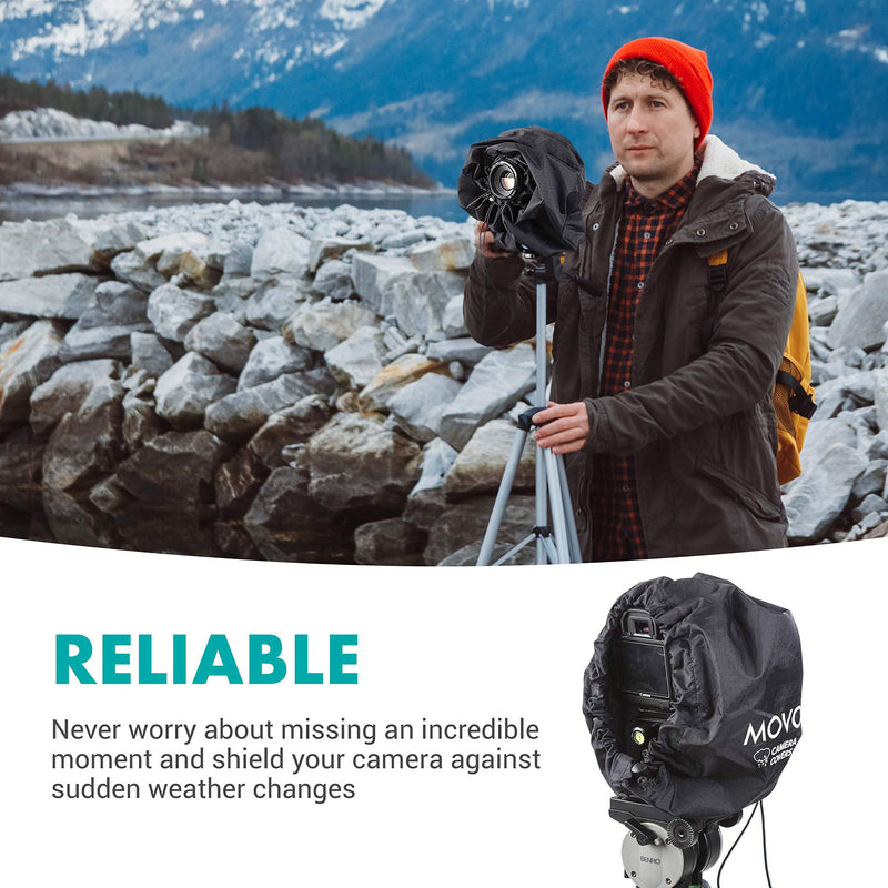 Movo CRC11 Camera Rain Coat Rain Cover for DSLR Cameras and Mirrorless Cameras and Lens (Junior Size: 11" x 14.5")