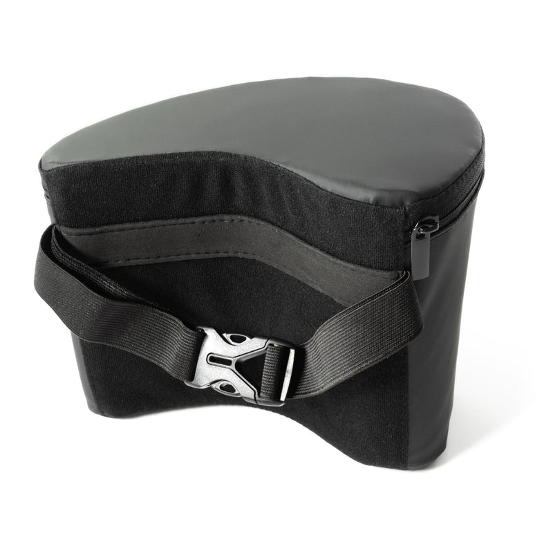 Guitar Cushion - Contoured Built In Sponge for Comfortable Support - Leg Strap -Durable PU Leather in Black - Classical Acoustic Bass & Electric - Complete Travel Bag & String Cleaner Tool