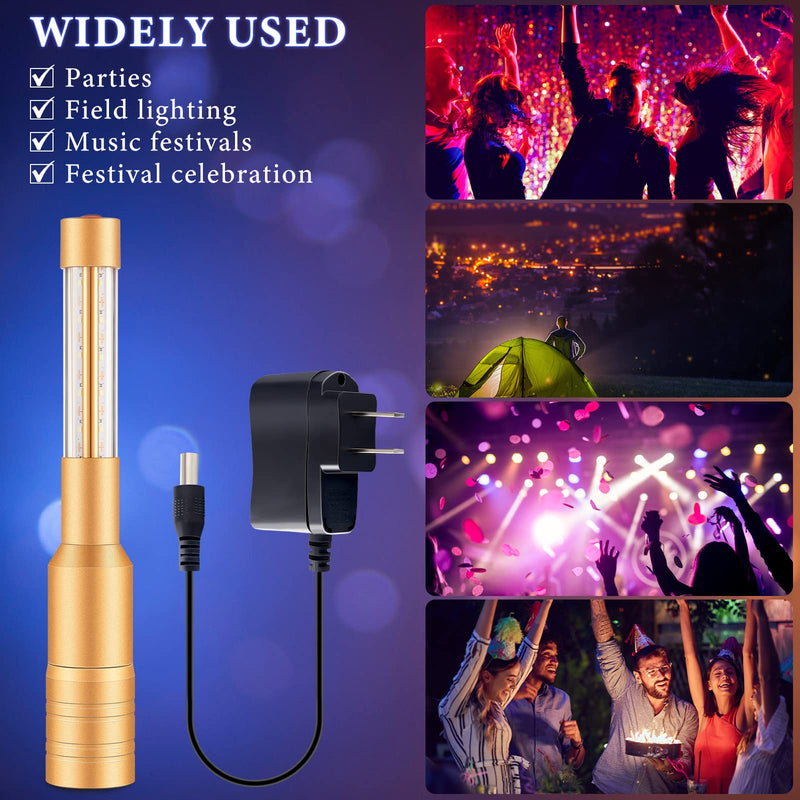 Lewtemi 4 Pieces Bottle Girl Lights Strobe Baton Bottle Service Lights Rechargeable Champagne Topper Handheld Sparklers for Bar Club VIP Nightclubs Party Event(Gold) Gold