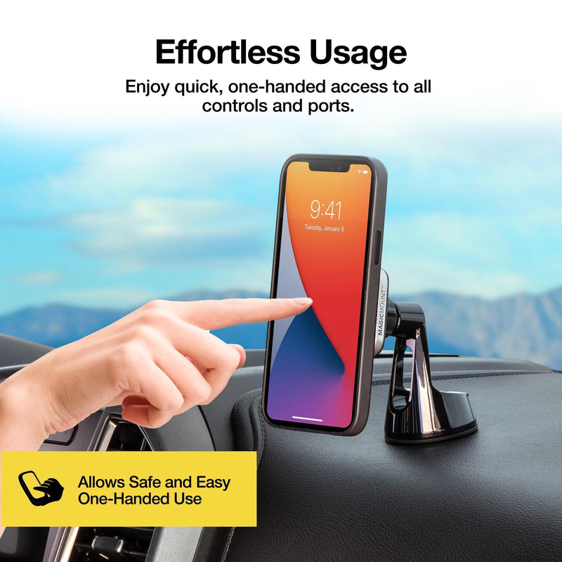 Scosche MP2WD-XTSP MagicMount Pro2 Magnetic Car Phone Holder - Ultimate Magnetic Car Mount for Windshield or Dashboard with Suction Cup - Compatible with MagSafe, iPhones, Galaxy, Pixel & Smartphones 1 Pack Window / Dash Suction