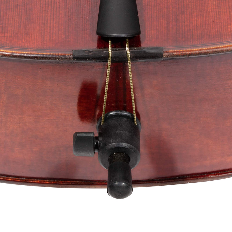 MI&VI Titanium Alloy Cello Tail Gut/Tailgut Non-slip Tailpiece with Wire Adjuster, Strand Connecters & Screw Replacements for 4/4 & 3/4 Size Cellos Cello 4/4-3/4 (Black Screws)