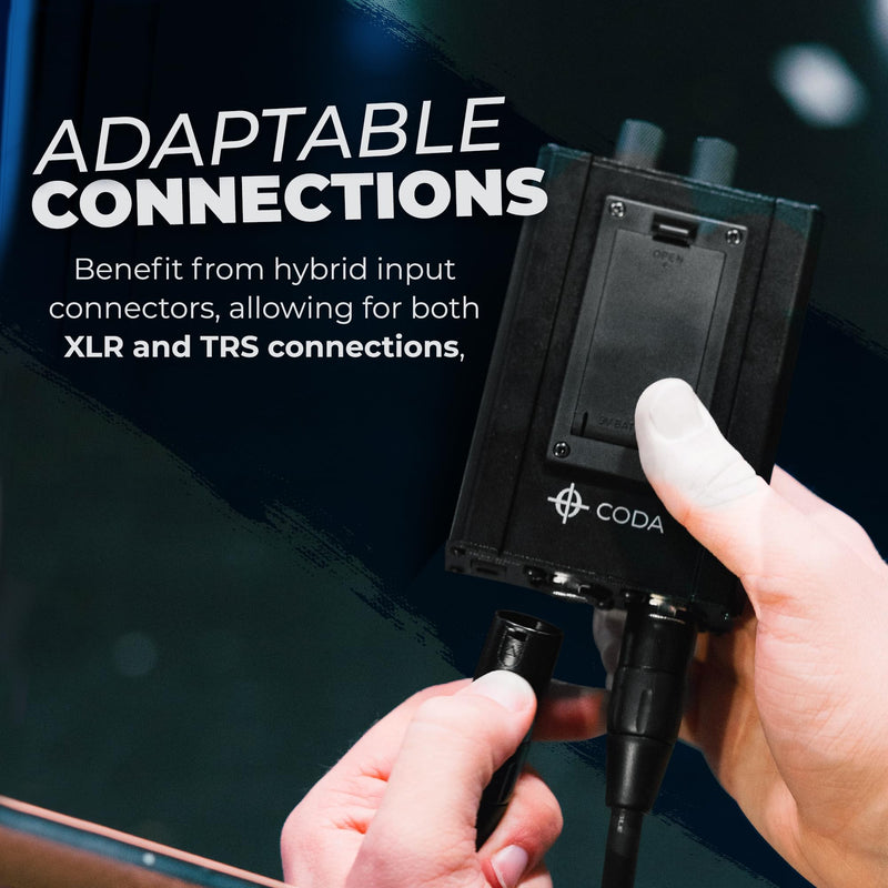 Coda Ultra-Compact Personal in Ear Monitor Amplifier - Dual Channel | Headphone Amplifier System with XLR & TRS Input, Portable IEM Amp with Mono & Stereo Mix Panning, Belt Clip Dual Channel Ultra-Compact