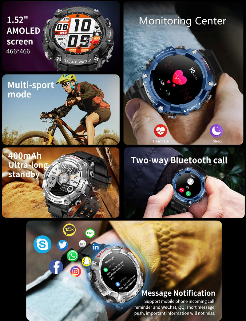 Smart Watch with Earbuds,1.52" HD Screen,2 in 1 Smart Watches for Men Women, Fitness Tracker Watch with Wireless Earphone Compatible for Android iOS with Sports Monitor Sleep Black