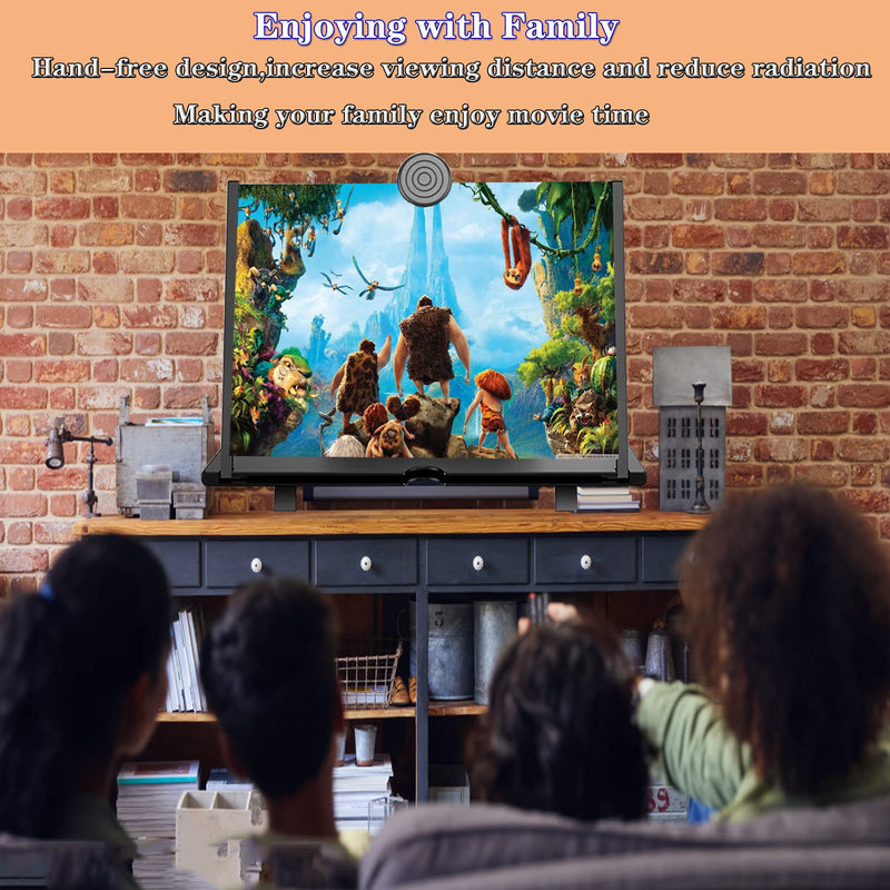 [AUSTRALIA] - 18" Screen Magnifier for Cell Phone - 3D HD Magnifying Projector Screen Enlarger Expanders for Movies, Videos and Gaming – Foldable Phone Stand with Screen Amplifier–Compatible with All Smartphones Black-18inch 