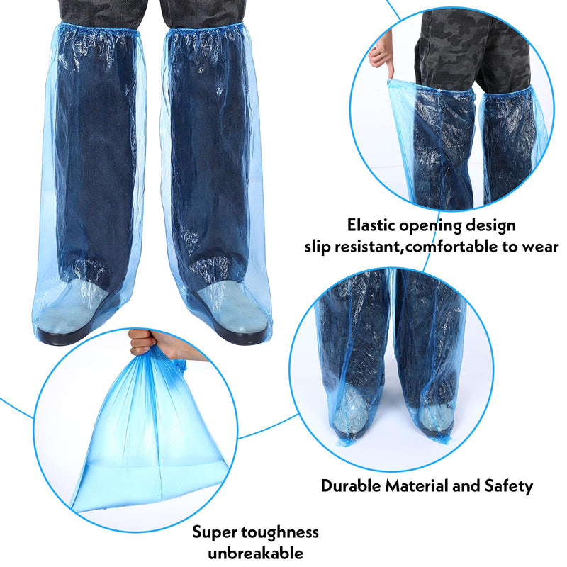 Ptwola Pack of 20 (10 Pairs) Shoe Covers Disposable Waterproof Shoe Covers Reusable Transparent Shoe Covers for Indoor Use on Rainy Days for Men and Women
