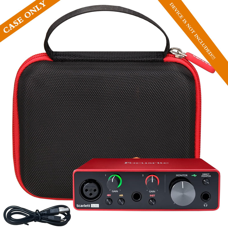 Aproca Portable Hard Storage Protective Case, for Focusrite Scarlett Solo 3rd Gen USB Audio Interface and Accessories
