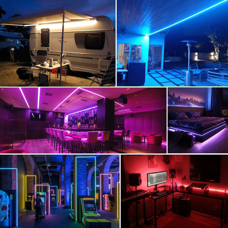 [AUSTRALIA] - JOYLIT 24V RGBW COB LED Strip Lights 16.4FT/5M RGB + 6000K Cool White Dual Mode, Flexible 784 LEDs/M High Density Dotless Tape Light for Indoor, Bedroom, Kitchen, Home Theater Lighting (Light Only) RGB+6000K 