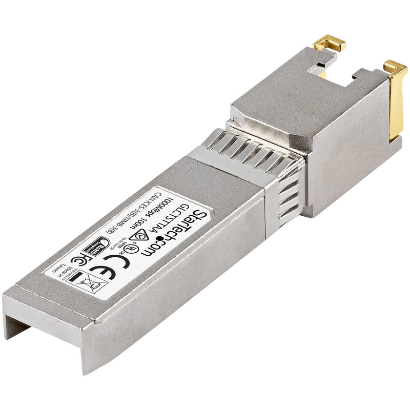 StarTech Cisco GLC-T Compatible SFP Module, 1000BASE-T, TAA (GLCTSTTAA) | 1GE Gigabit Ethernet SFP, SFP to RJ45 Cat6/Cat5e, RJ-45 100m, Cisco Firepower, ASR920, IE2000 GLC-T (TAA) Single