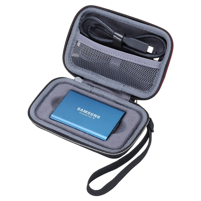 XANAD Case for Samsung T5/T3 SSD 1TB 2TB 500GB 250GB Within Size 3'' x 1.2'' x 1'' Portable External Solid State Hard Drives (Not fit Samsung T7/T7 Touch) - Travel Carrying Bag (Inside Grey) Grey Case Only Fit T5 SSD