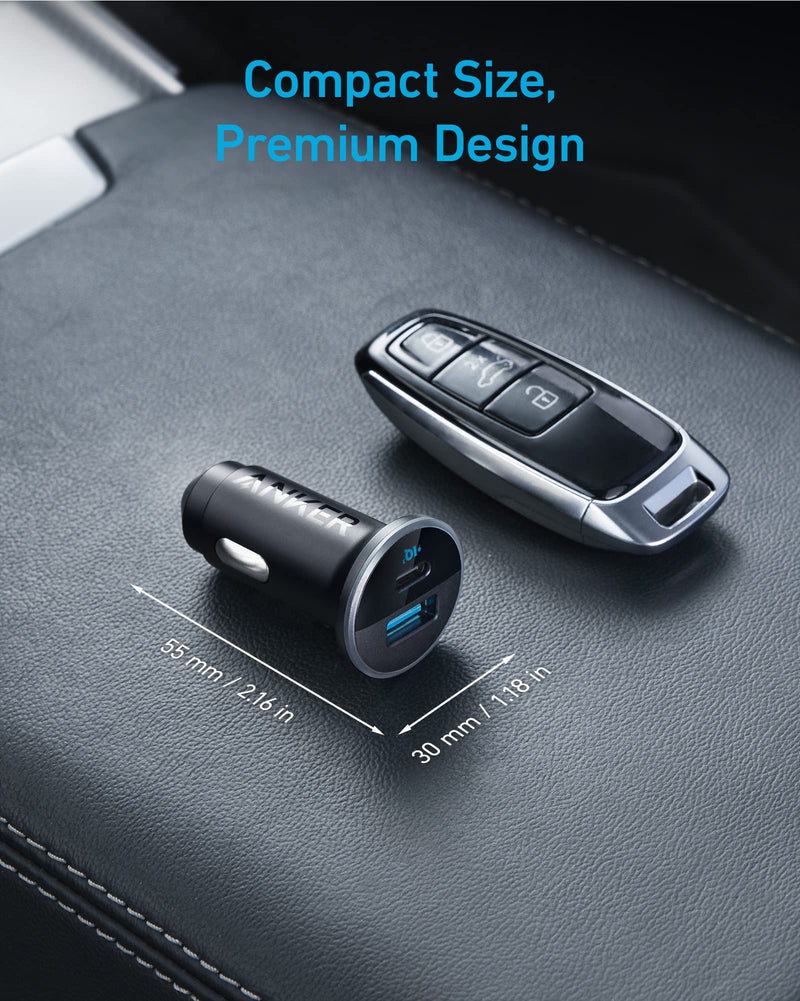 Anker (52.5W) 323 Compact Car Phone Charger and 323 (USB,Type C) 2 Port Compact Charger with Foldable Plug