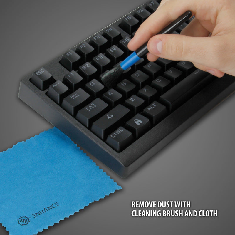 ENHANCE Mechanical Keyboard O Ring Ultra-Quiet Switch Dampeners Damper Firm 50A Clear (140pcs), Key Cap Remover, Cleaning Brush, Cloth and Accessory Bag - Mod Kit for Cherry MX, TTC, Kaihua 50A (Firm)