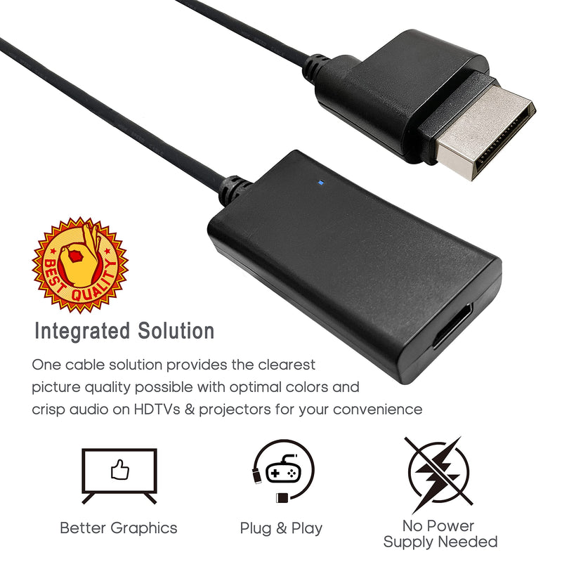 Plauduct HDMI Cable for Original Xbox 360 Console, Xbox 360 to HDMI Aadapter HD Converter with Component Signal Output (Better Image)