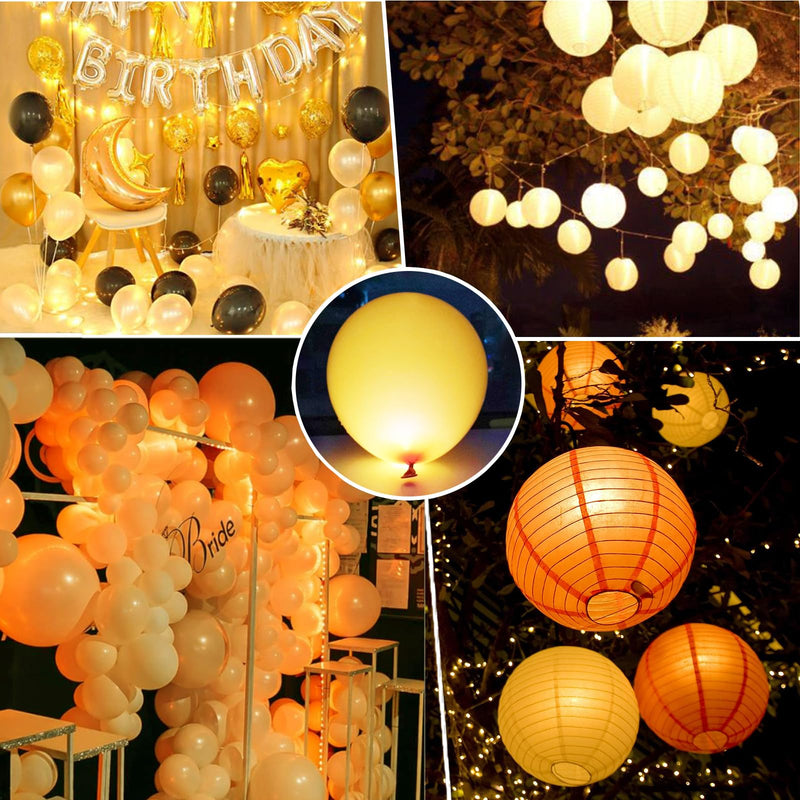 Pack of 50 LED Balloon Lights, Mini LED Light Balls, Round LED Balloon Lights, Warm White Christmas Decoration for Paper Lantern, Christmas, Wedding, Birthday, Party Decoration 50 pcs.
