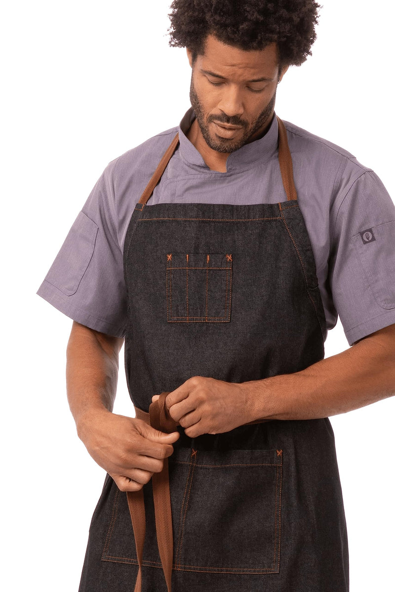 Chef Works Unisex Memphis Chefs Bib Apron One Size Black