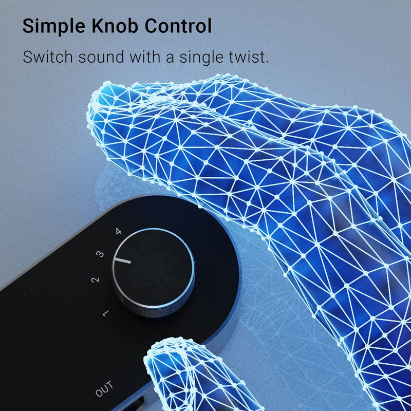 [AUSTRALIA] - Cubilux Bidirectional 3.5mm Audio Switcher (1-in to 4-Out / 4-in to 1-Out), Stereo 1/8” Aux Selector Box for Speaker Headphones/Earphones, Audio Switch for Laptop Computer Smartphone Tablet 