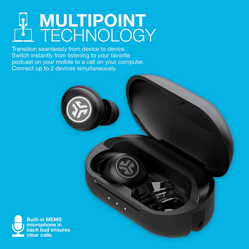 JLab, JBuds Air Pro, True Wireless Earbuds, Bluetooth MultIPoint, IP55 Sweat Resistant, Black
