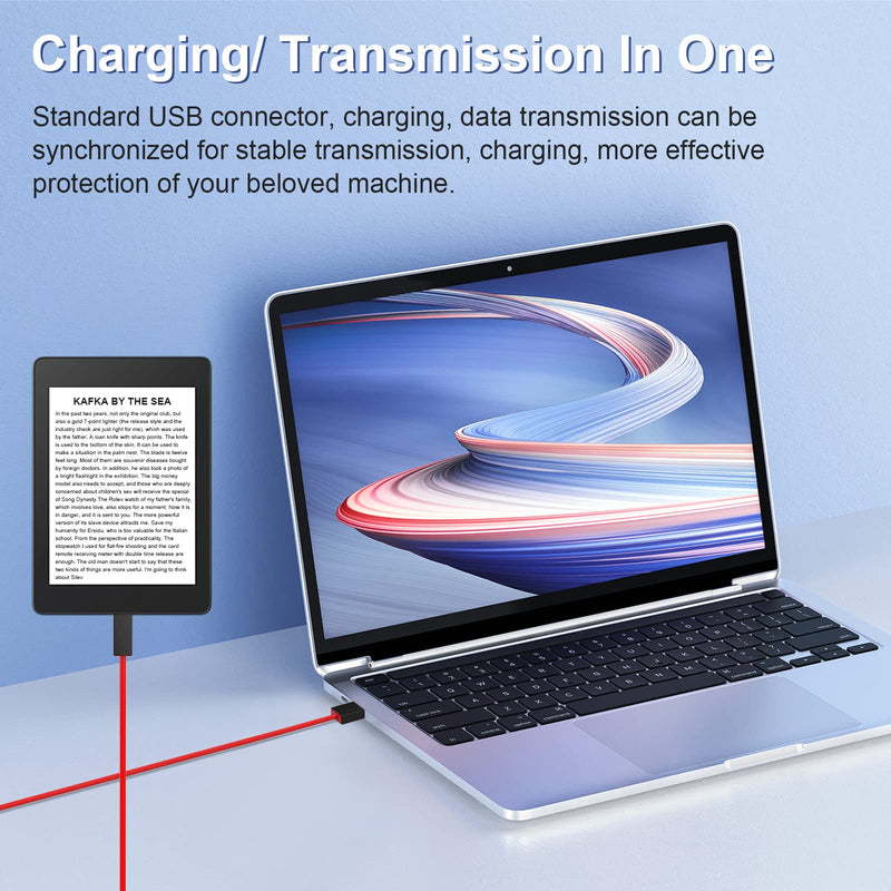 Saipomor Micro USB Charging Cord Charger Cable Compatible with Kindle Fire Tablets(Fire 1st-8th Gen), Kindle E-Readers(3rd-10th Gen), Kindle Paperwhite2/3/4 and Kindle Oasis2-3ft Black&Red