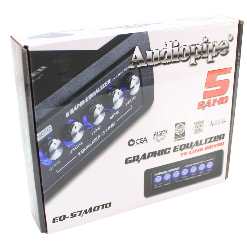 Audiopipe 5 Band Graphic Equalizer with 7 V Line Driver (EQ-57MOTO)