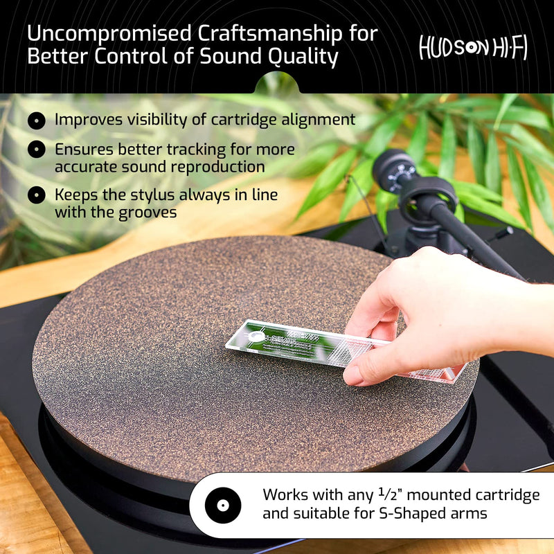 Turntable Phonograph LP Phono Cartridge Stylus Alignment Protractor Tool (Protactor Mirrored) Protactor Mirrored